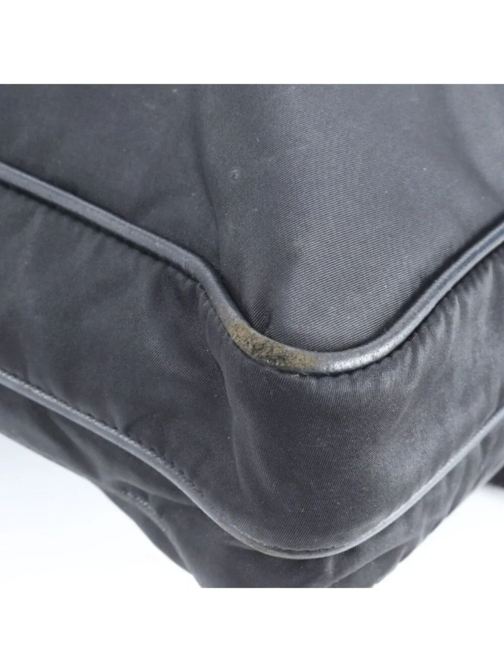 Prada Tessuto Nylon Leather Shoulder Bag Crossbody Messenger Business Black